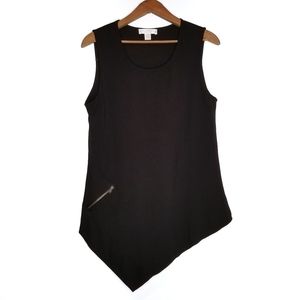 Boo Radley Australia | Asymmetrical Sleeveless Top Medium Black